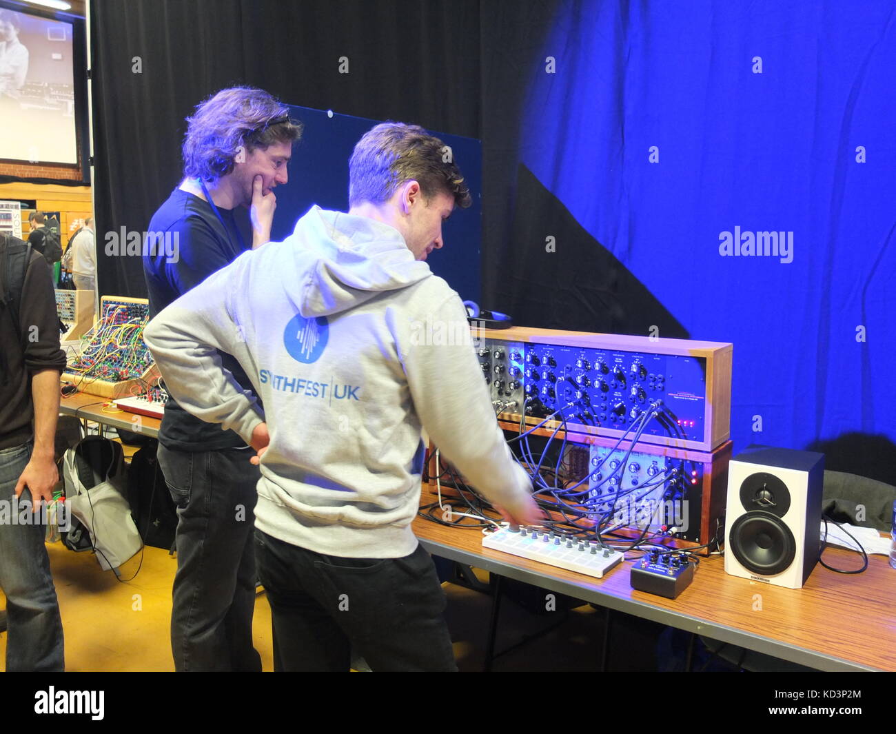 Modular analogue synthesizers on display at Synthfest UK, The Octagon Centre, University of Sheffield (part of Sensoria Festival) Stock Photo