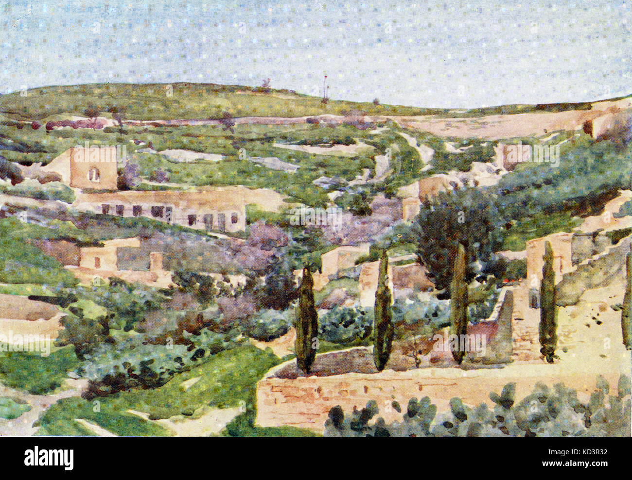 Nazareth  in the north of the  Holy Land (Galilee)  c.1910 by Harold Copping. Stock Photo