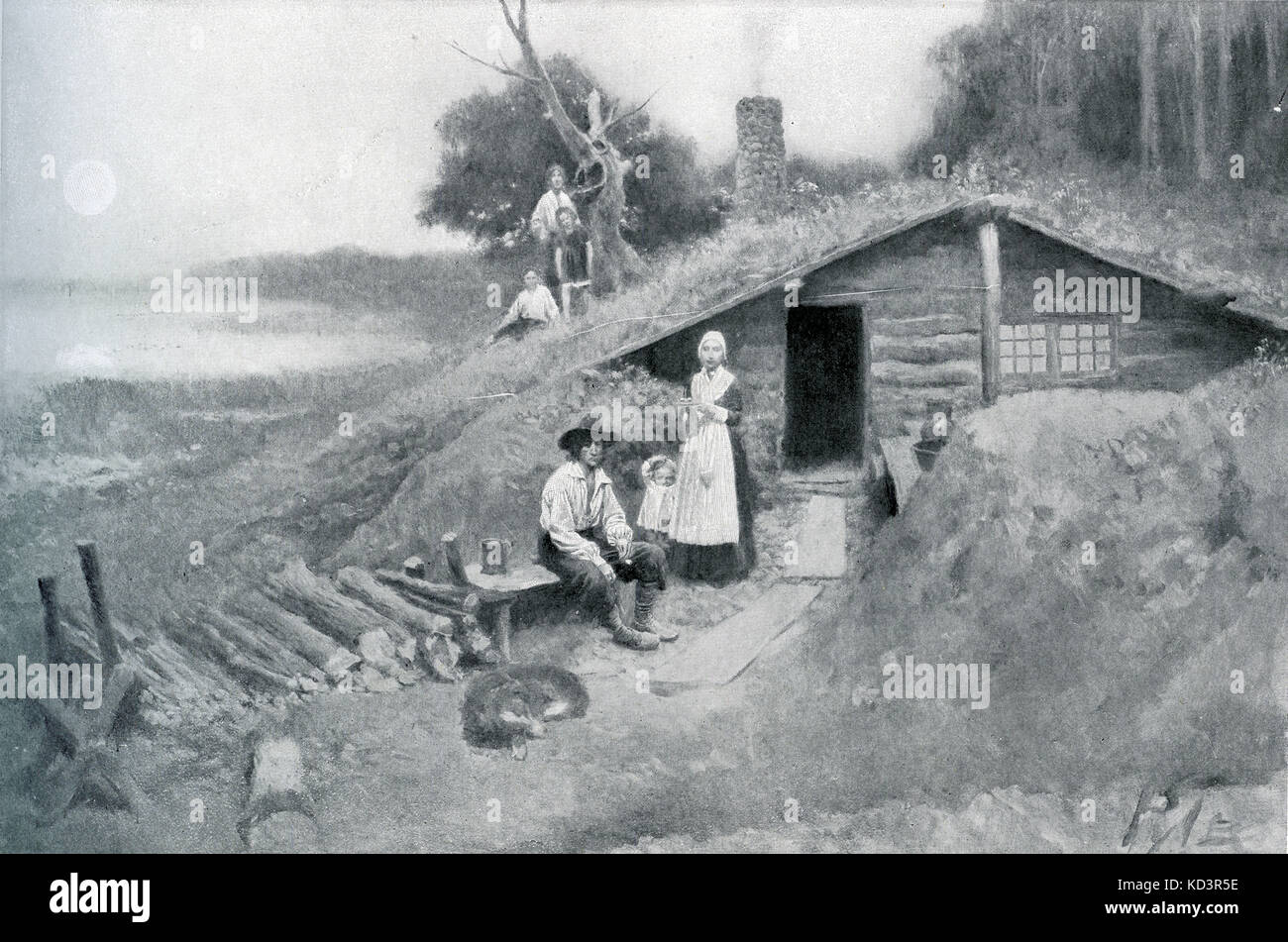 Pennsylvania cave dwelling, 1680s, early colonisation of Pennsylvania ...