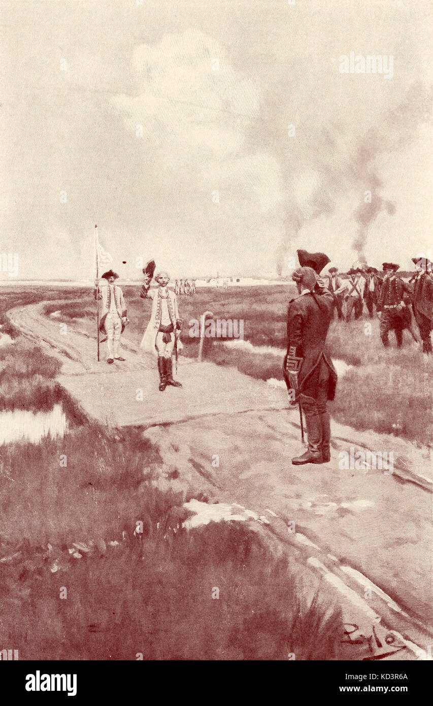Capitulation of the French fortress of Louisbourg in present day Canada