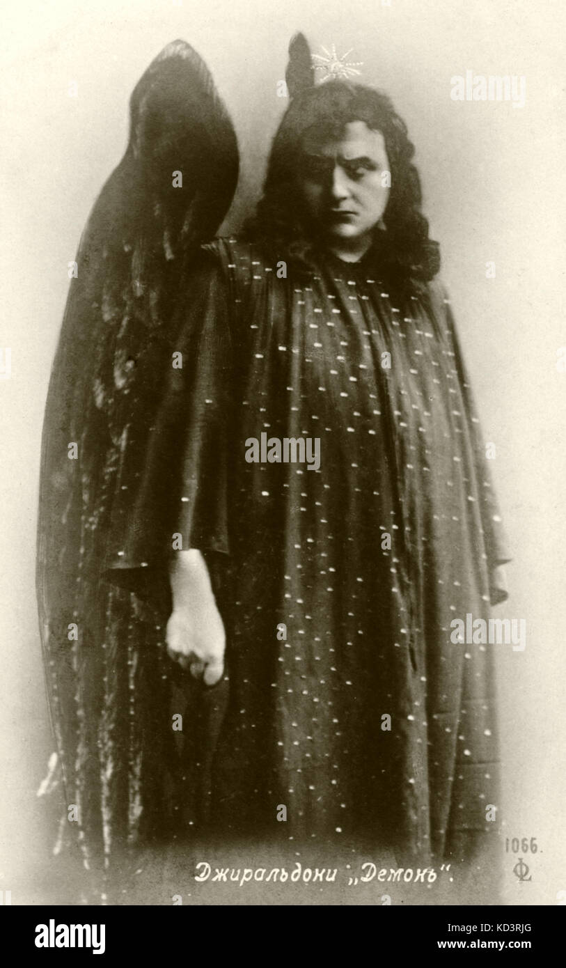 A. Rubinstein's 'The Demon'  with Giraldoni as the Demon.  Russian composer and pianist, 1829-1894.  Brother of Nicolai. Stock Photo