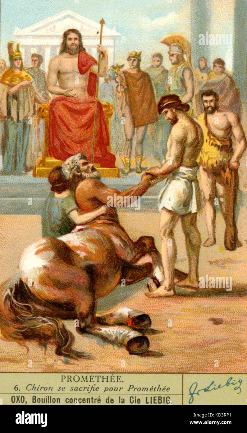 Prometheus Promethee 6 Chiron Sacrifices Himself For Prometheus Advertisement For Oxo Bouillon Concentre De La Cie Liebig Beethoven Stock Photo Alamy