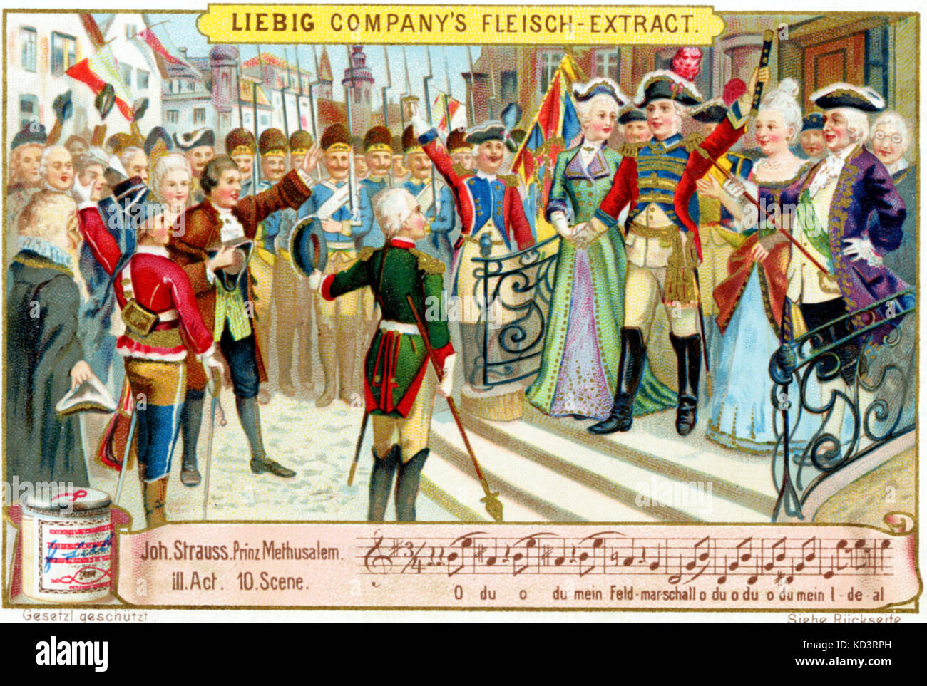 Johann Strauss Ii S Prince Methuselah Act Ii X Scene With Soldiers Advertisement For Liebig Company S Fleisch Extract Stock Photo Alamy