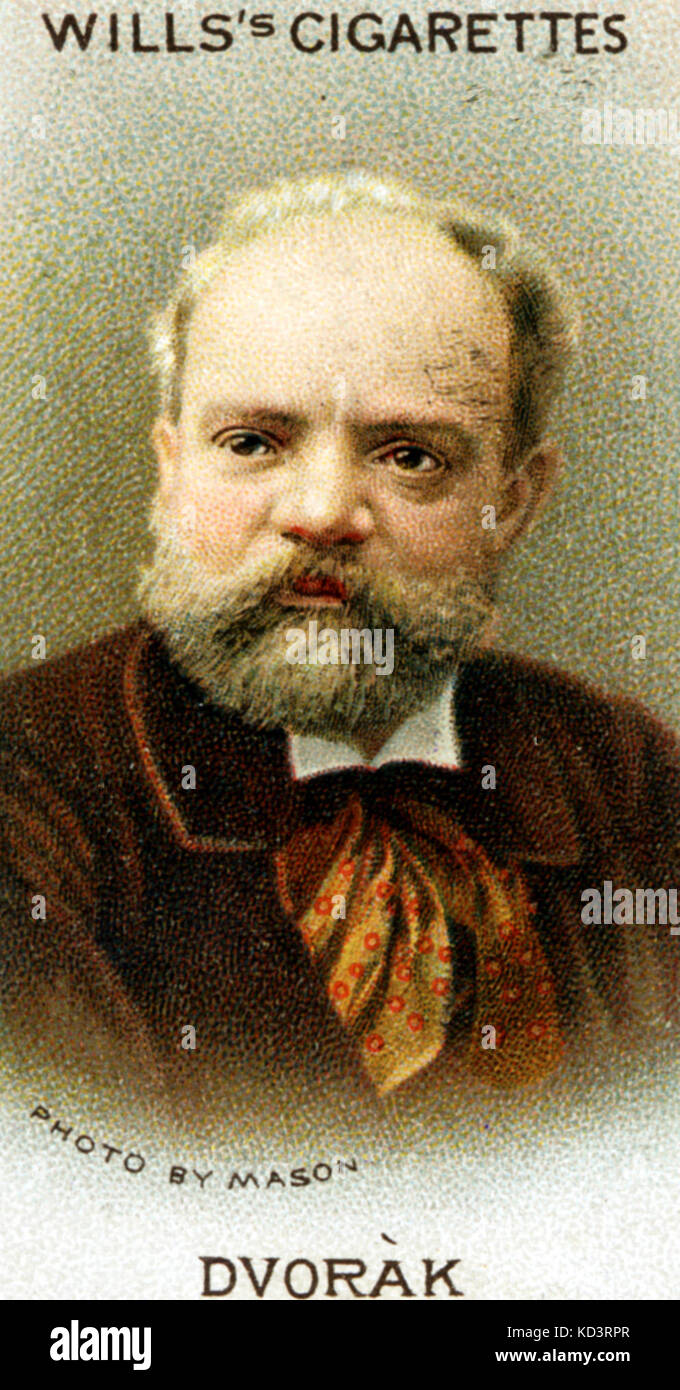 Antonin Dvorak portrait on Wills's Cigarettes Card Published in London. Czech composer (1841-1904) Stock Photo