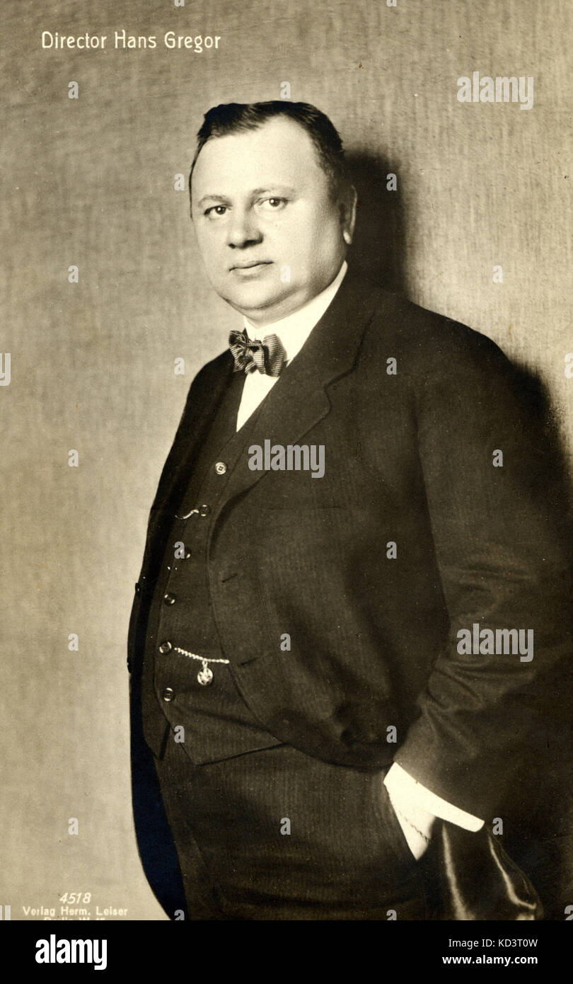 Hans GREGOR -  portrait Director. In Berlin. German actor , director and theatre director .1866 - 1945 Stock Photo