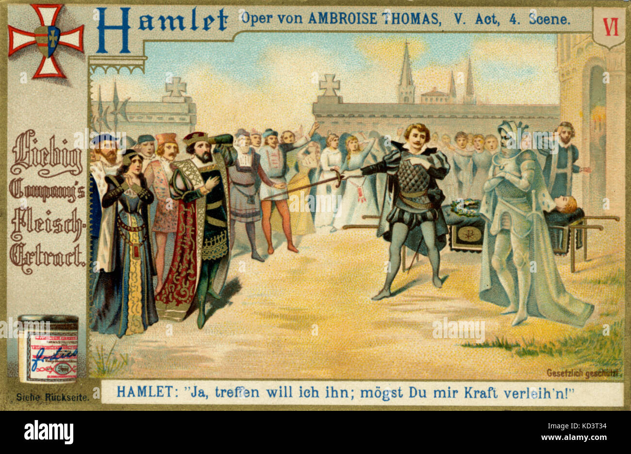 THOMAS, Ambroise Hamlet Liebig Advert Act 5. Scene 4. Hamlet