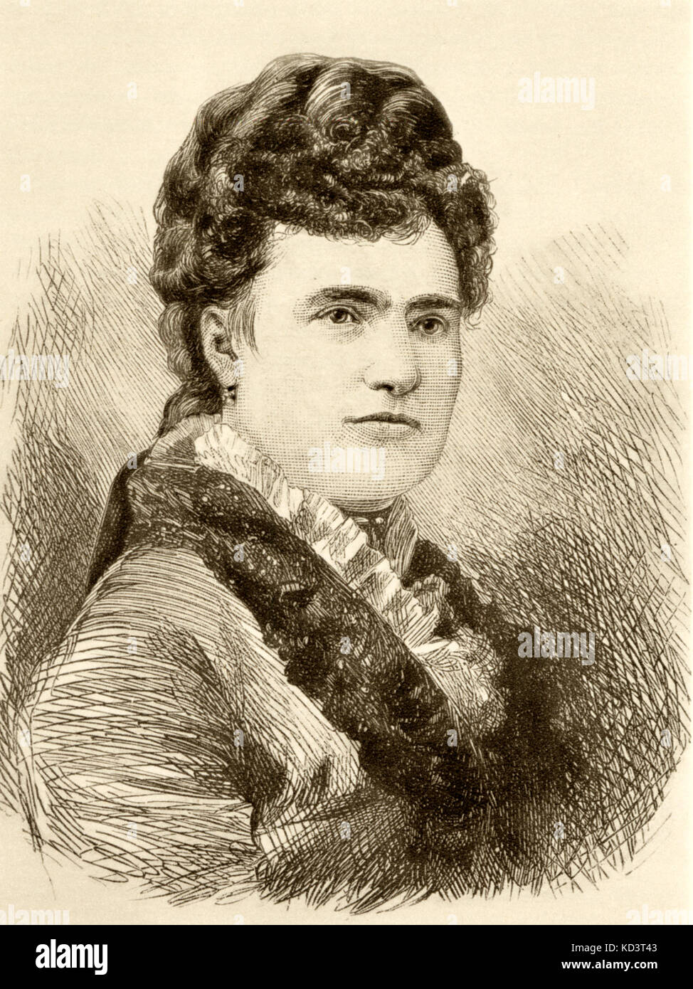 Teresa Stolz. Created roles in Verdi operas such as Elisabeth in Don Carlos, first soprano in Requiem.  Bohemian soprano b. 1834 d. 1902 Stock Photo