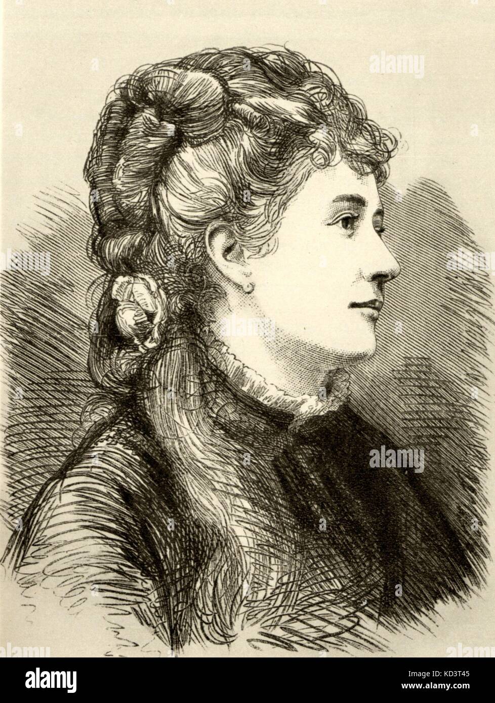 MARIA WALDMANN, one of Verdi's preferred singers. Sang Amneris in first Italian Aida. Also in Verdi's requiem. Austrian mezzo -soprano (1842-1920). Stock Photo