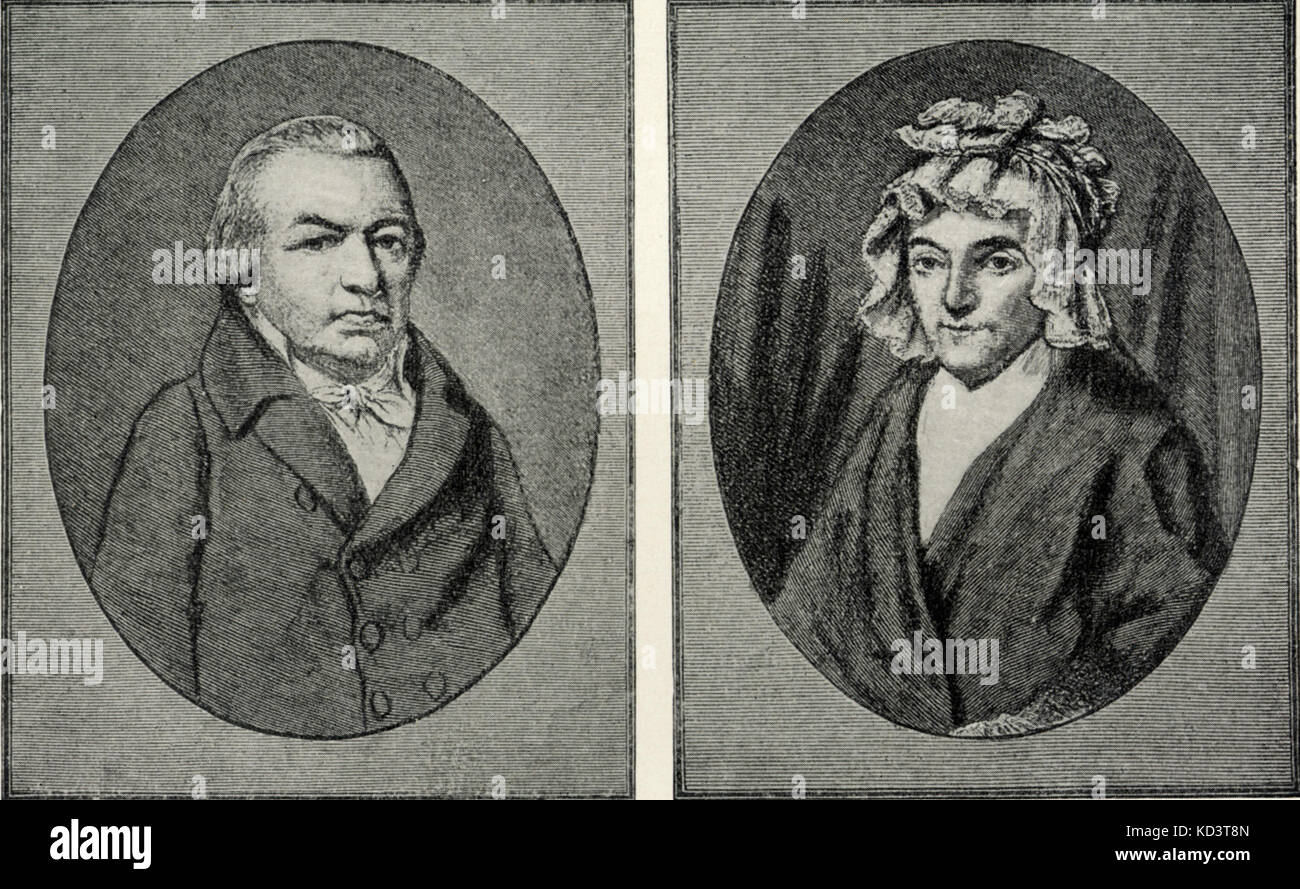 Ludwig van Beethoven's mother and father - portraits. German composer  1770-1827 Stock Photo - Alamy