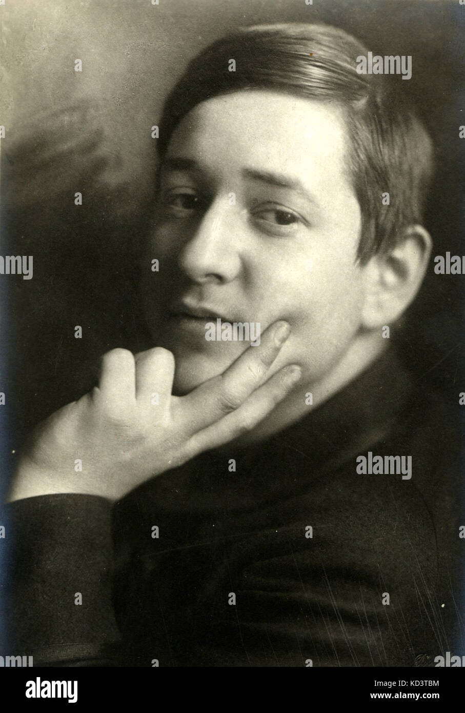 Erich Wolfgang Korngold portrait, taken in Berlin. Austrian composer (1897-1957). Stock Photo