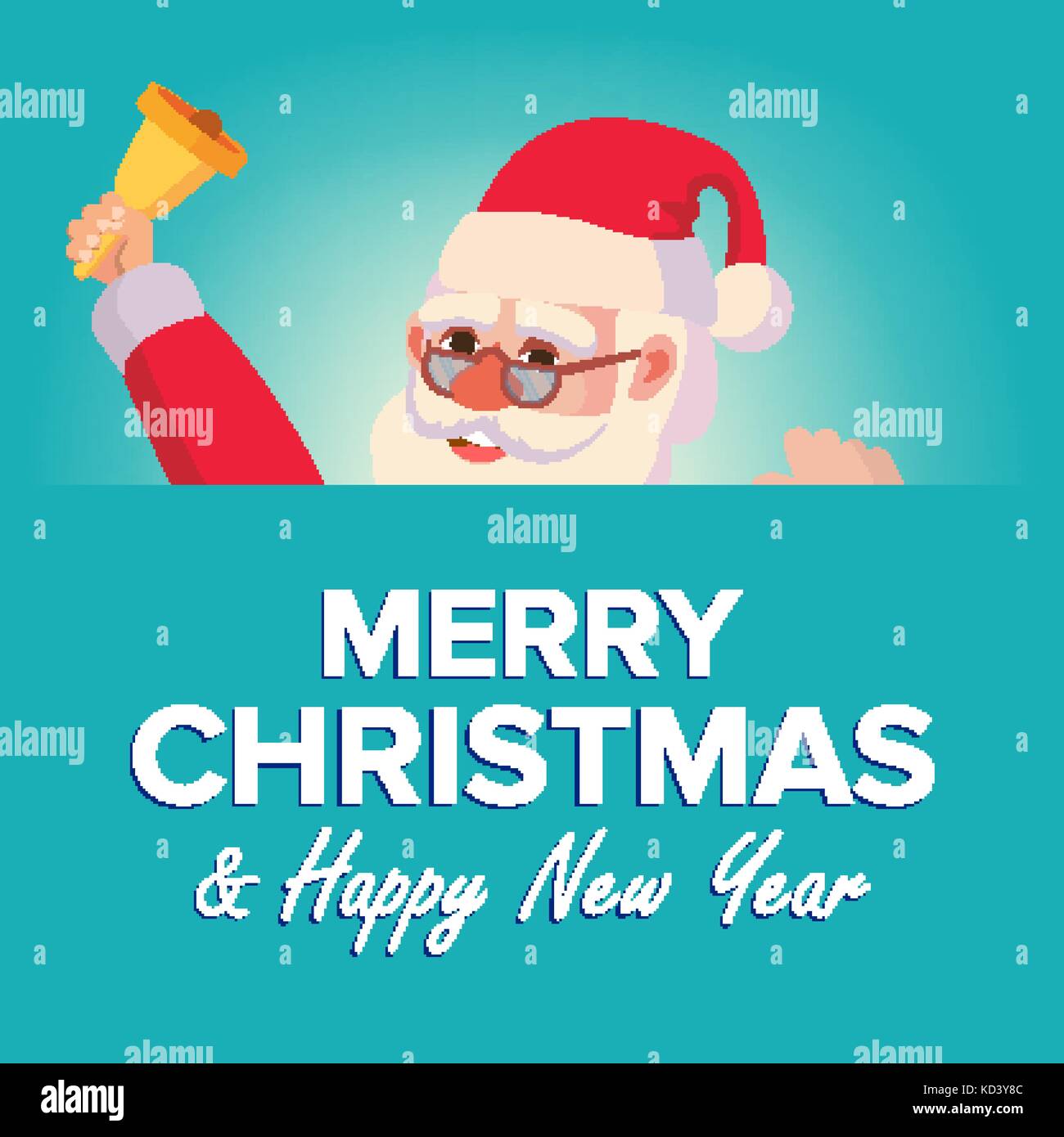 Merry Christmas Santa Claus Greeting Card Vector. Poster, Banner Design ...