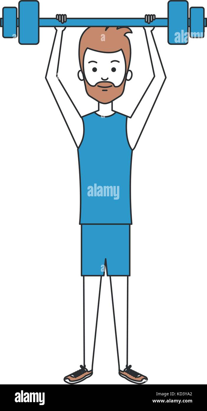 man lifting weights character vector illustration design Stock Vector ...