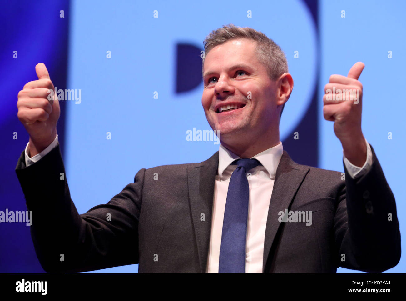 Cabinet Secretary for Finance Derek Mackay after addressing delegates at the Scottish National Party conference at the SEC Centre in Glasgow. Stock Photo