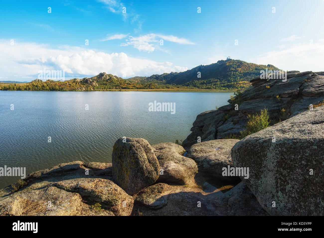 Beauty view on Kolyvan lake Stock Photo