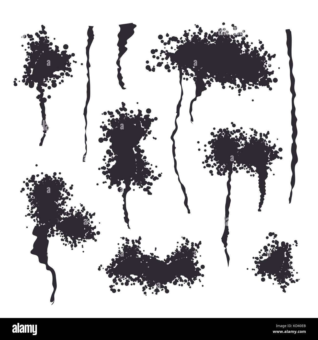 Black Spray Isolated Vector Grunge Effect Spread Texture Abstract