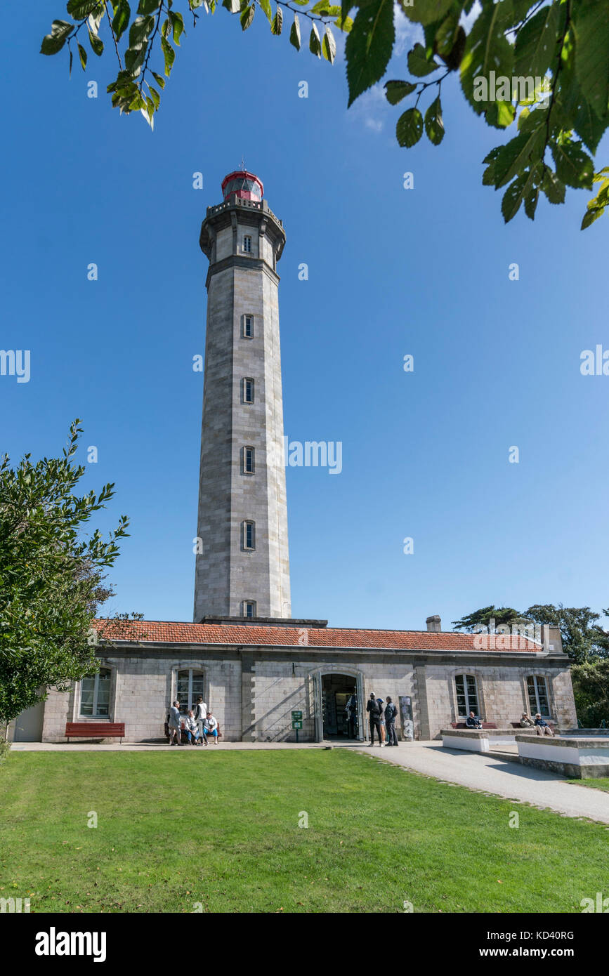 Phare des Baleines, lighthouse, Ile de Re, Nouvelle-Aquitaine, french westcoast, france, Stock Photo