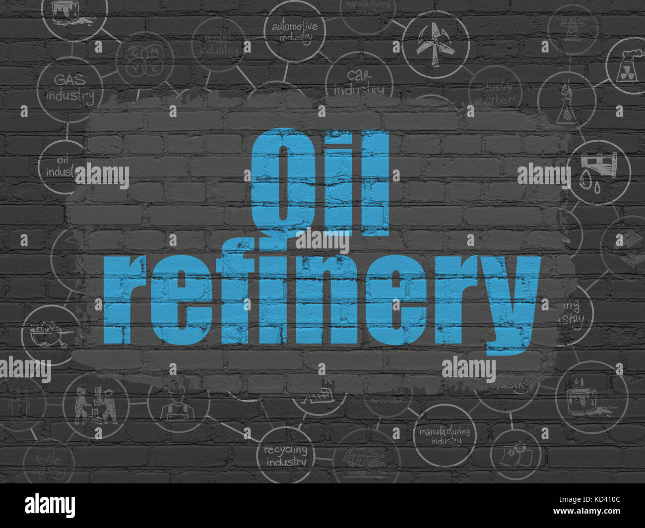 Industry concept: Oil Refinery on wall background Stock Photo - Alamy