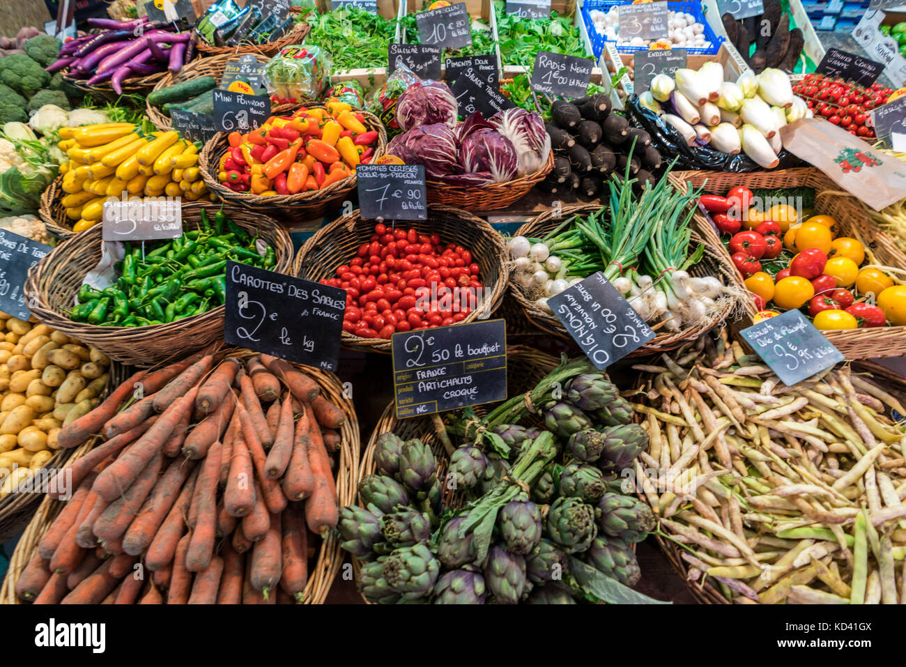 vegetables, Marche de Capucins, Bordeaux, France Stock Photo