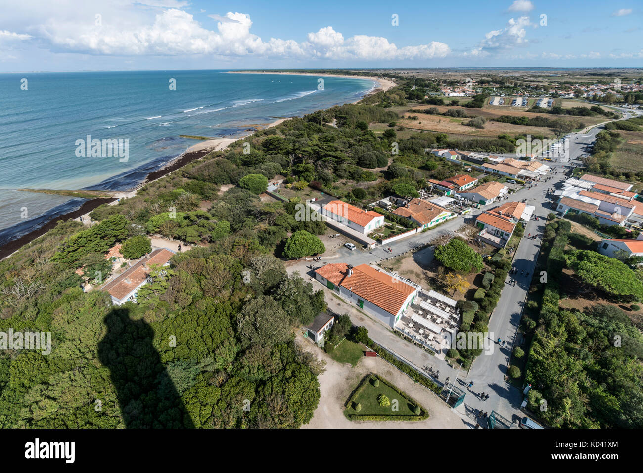 Pnoramic view from Phare des Baleines, lighthouse, Ile de Re, Nouvelle-Aquitaine, french westcoast, france, Stock Photo