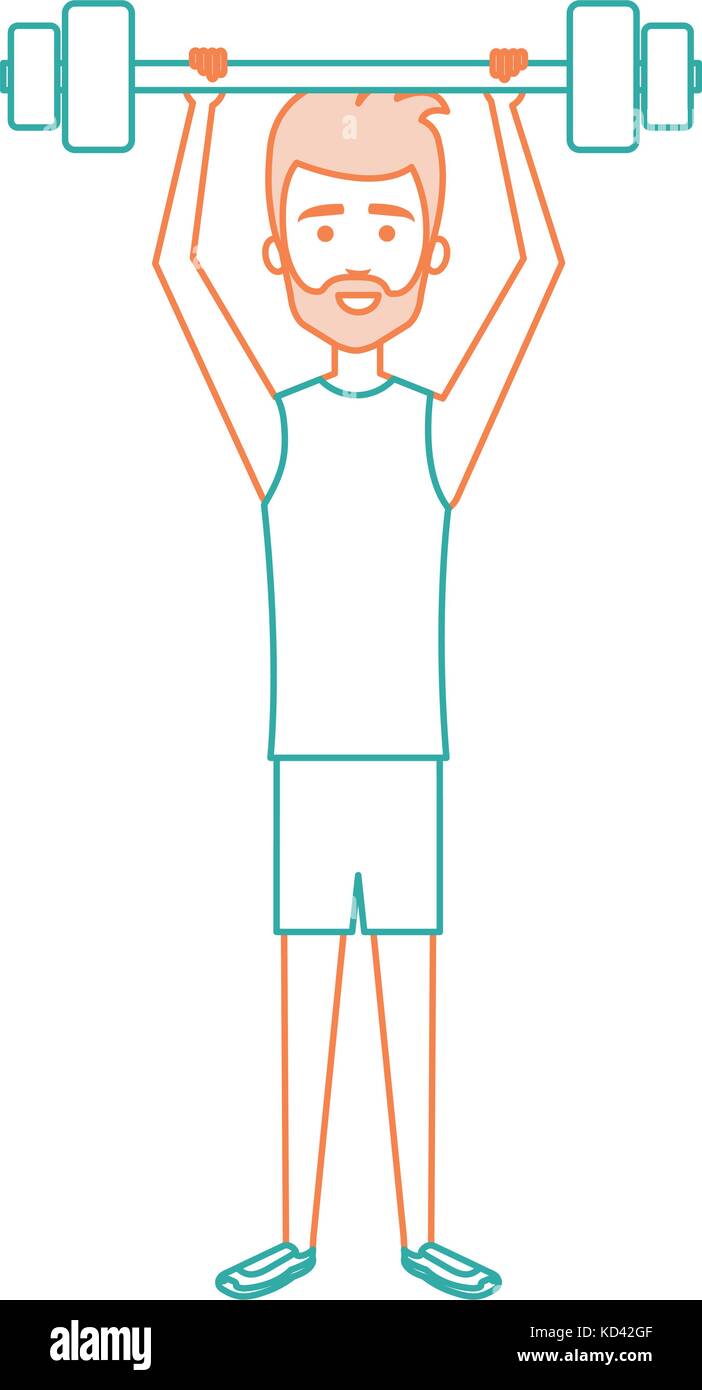 man lifting weights character vector illustration design Stock Vector ...