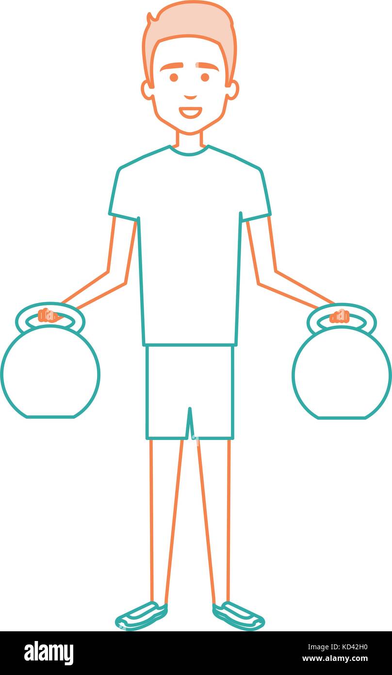 man lifting weights character vector illustration design Stock Vector ...