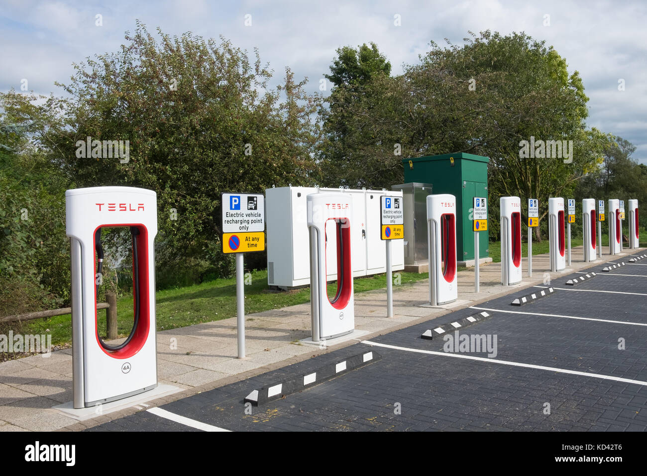 electric car charging stations at a motorway service station in the Stock Photo ...1300 x 956