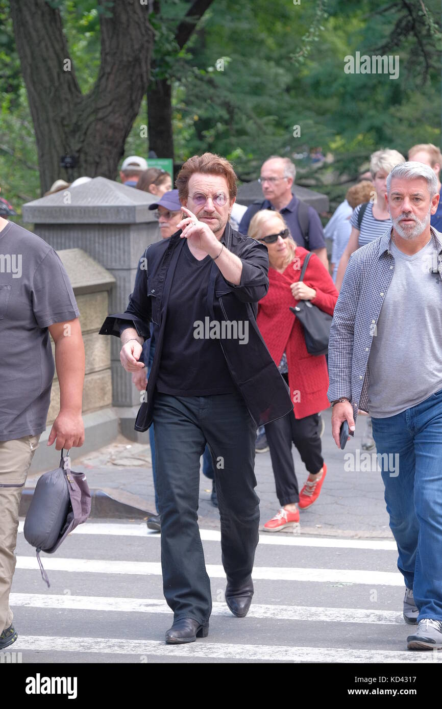 U2 singer Bono walking near Central Park Featuring: Bono