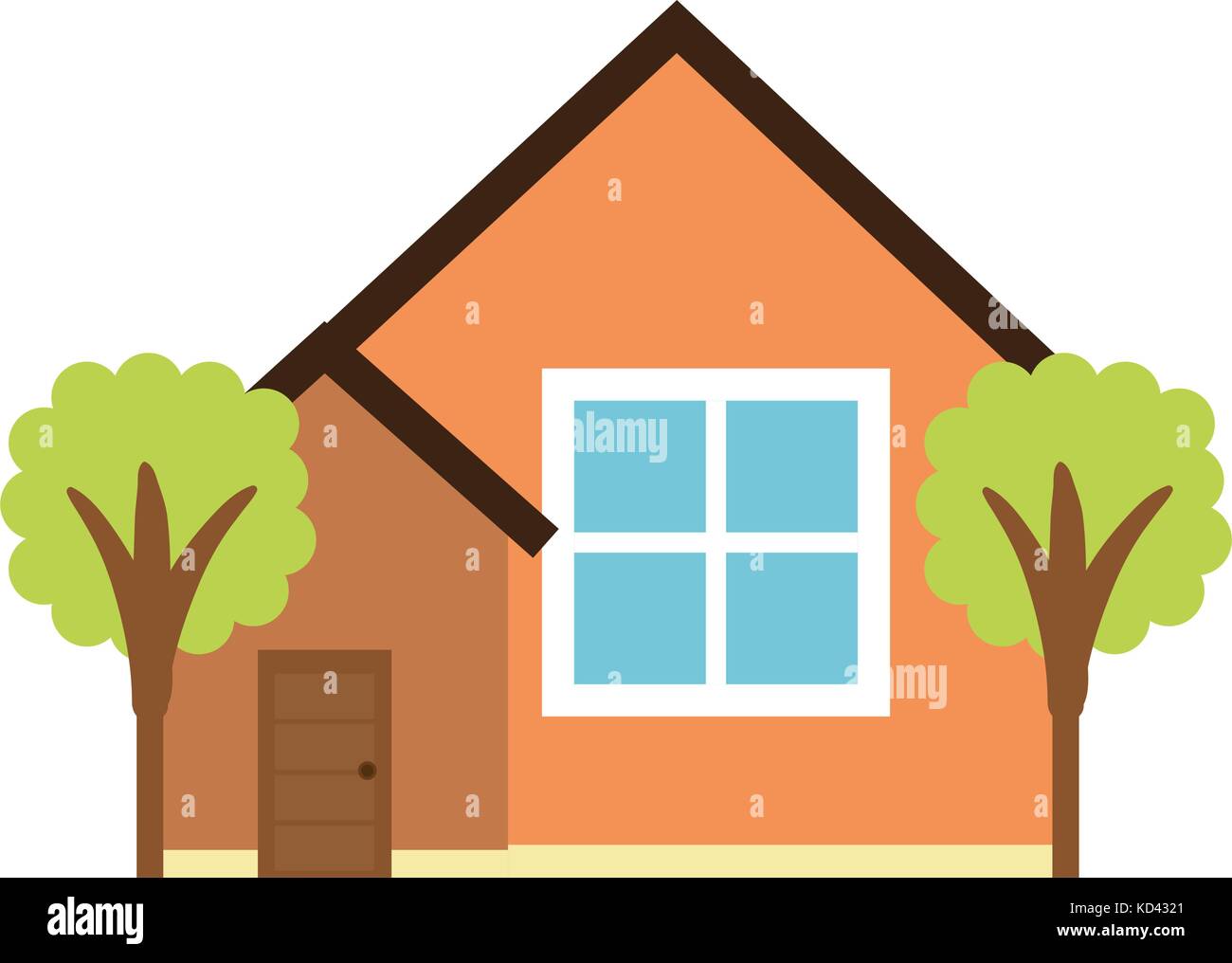 beautiful house building with trees vector illustration design Stock ...