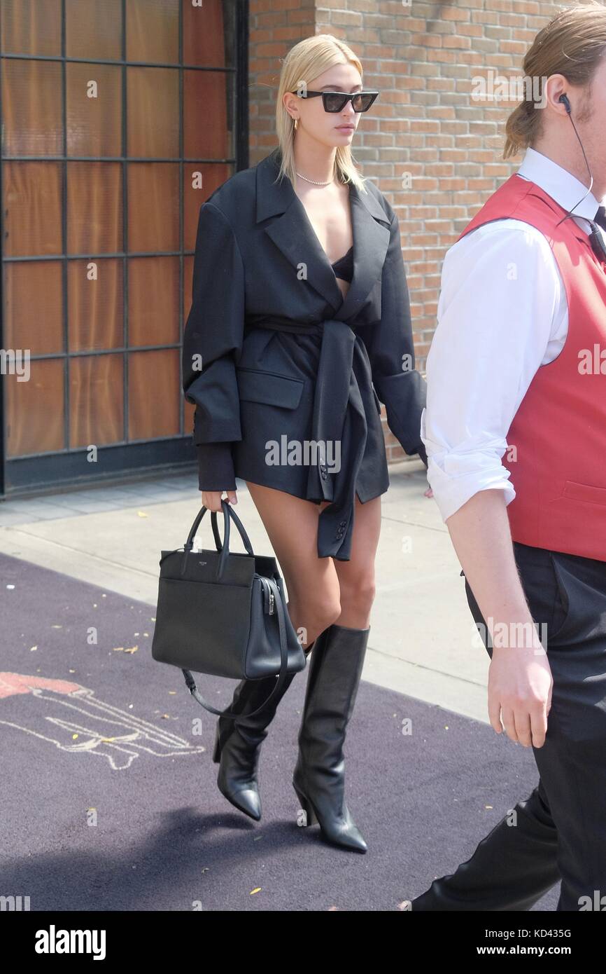 hailey baldwin thigh high boots