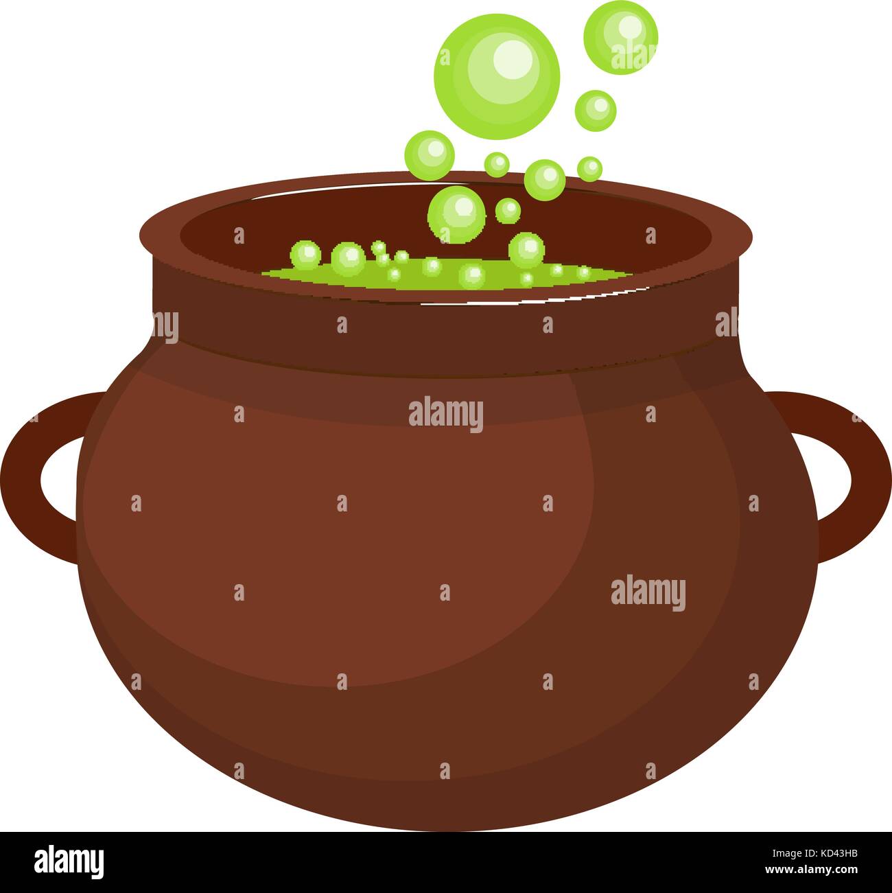Pot with a potion icon flat style. Isolated on white background. Vector illustration. Stock Vector