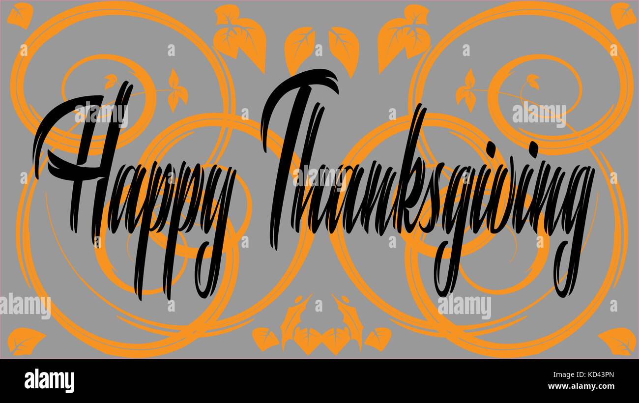 Happy Thanksgiving greeting card with autumn leaves Stock Photo - Alamy