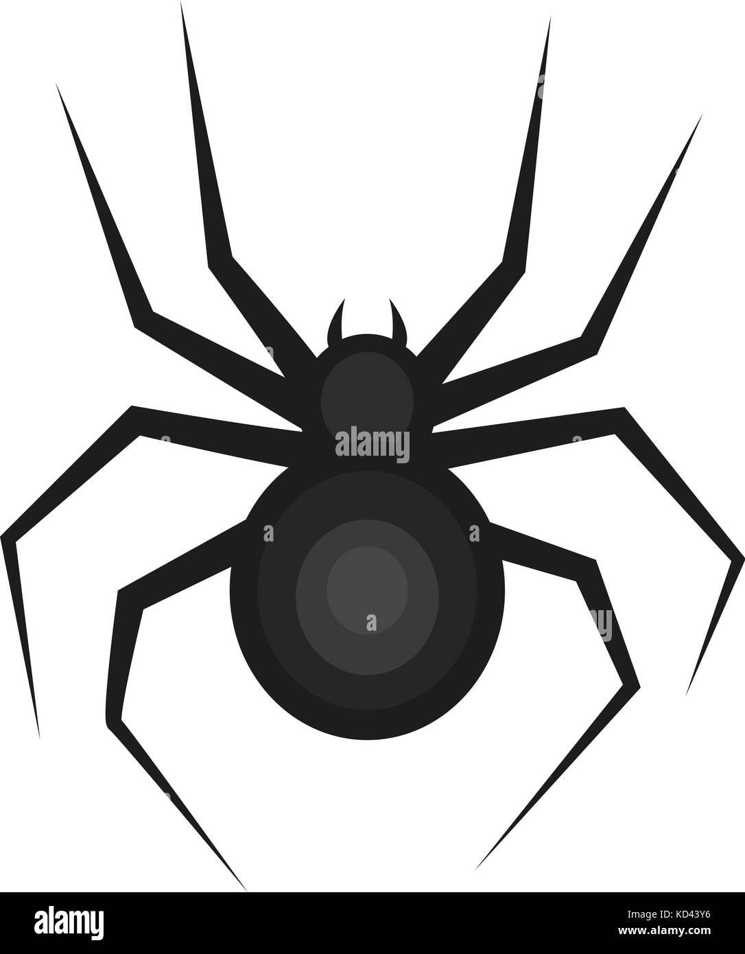 Spider icon is a flat style. Isolated on white background. Vector illustration. Stock Vector
