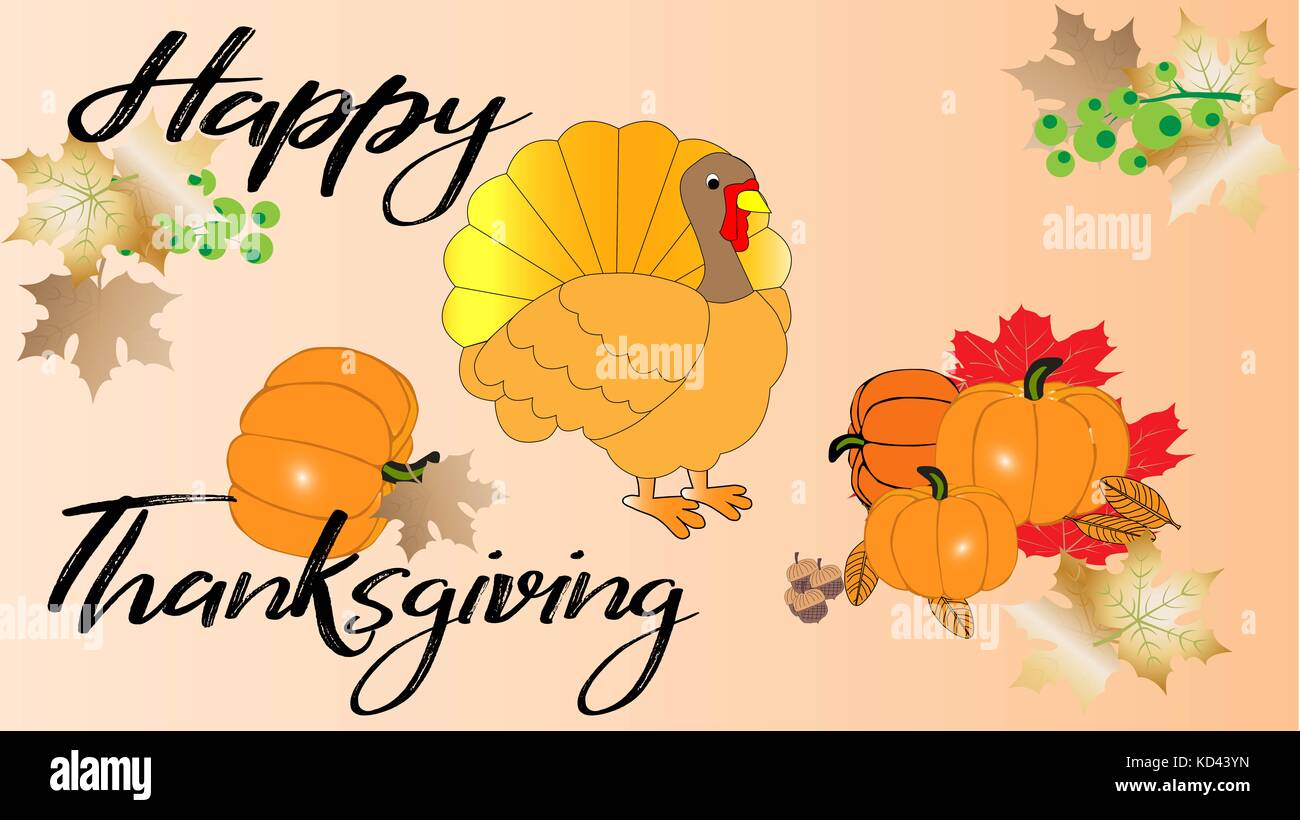 Thanksgiving greeting card with colours autumn leaves Stock Photo - Alamy