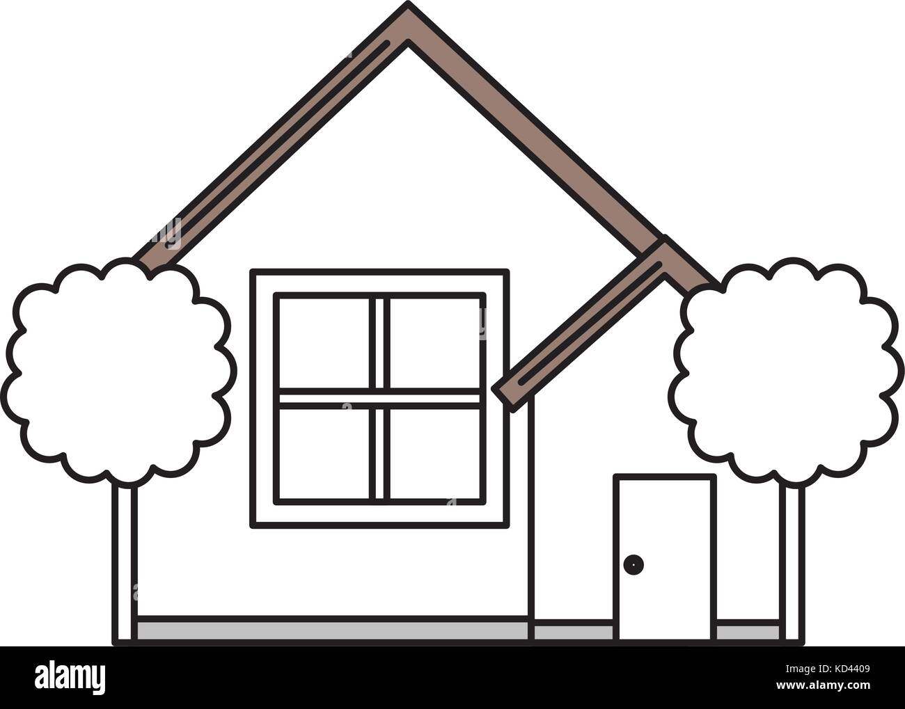 beautiful house building with trees vector illustration design Stock ...