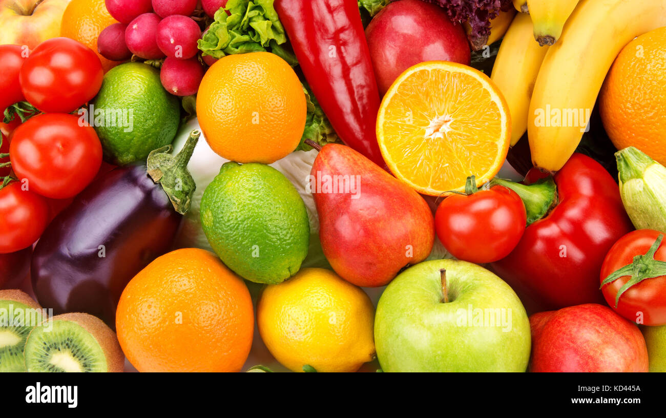 bright background of ripe fruits and vegetables Stock Photo - Alamy