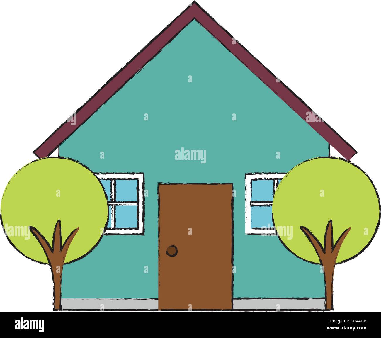 beautiful house building with trees vector illustration design Stock ...