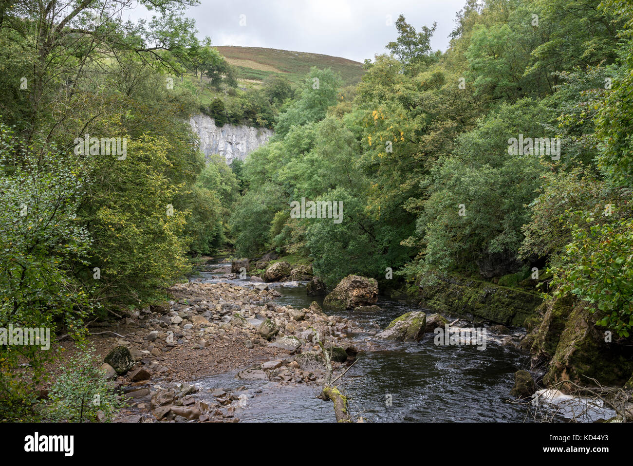 The river Swale near Keld in Upper Swaledale, North Yorkshire, England. Stock Photo