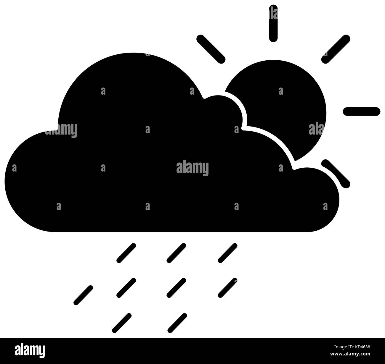 cloud weather with sun and rain vector illustration design Stock Vector ...