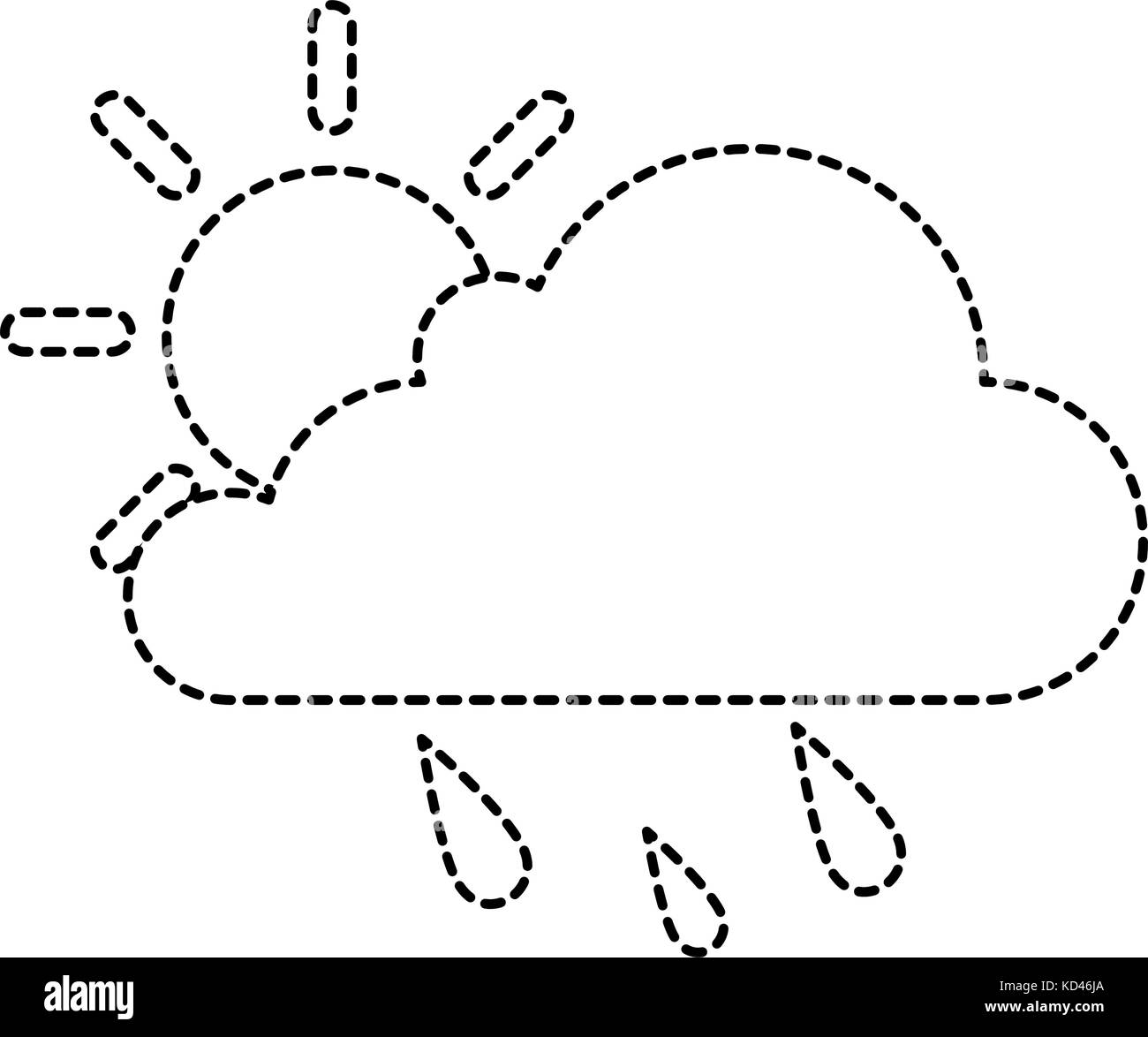 cloud weather with sun and rain vector illustration design Stock Vector ...