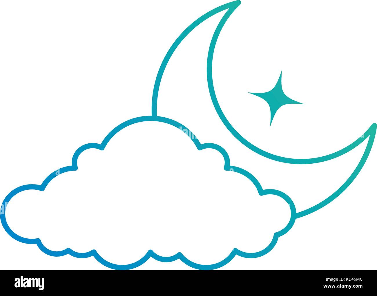 cloud weather with moon vector illustration design Stock Vector Image ...