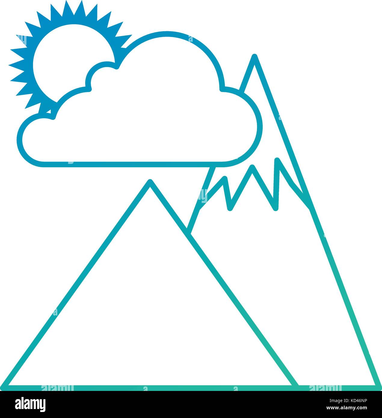 mountains camp with cloud and sun vector illustration design Stock ...