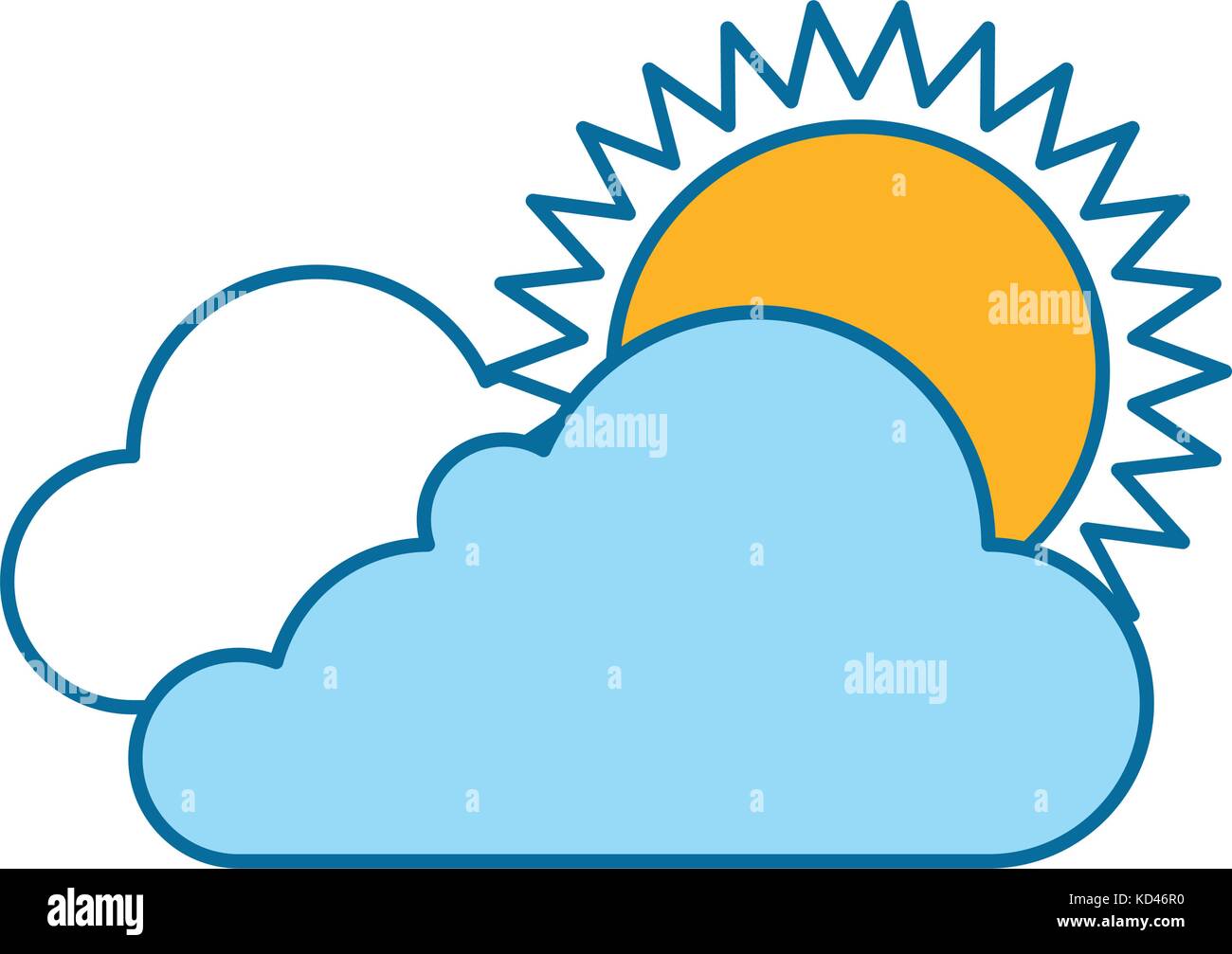 cloud weather with sun vector illustration design Stock Vector Image ...