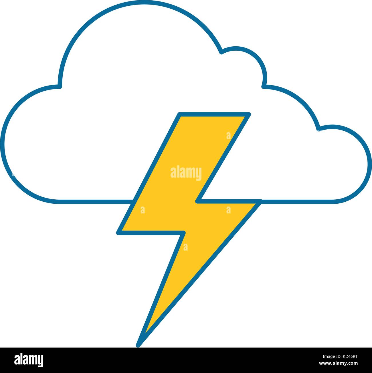 cloud weather with thunder vector illustration design Stock Vector ...
