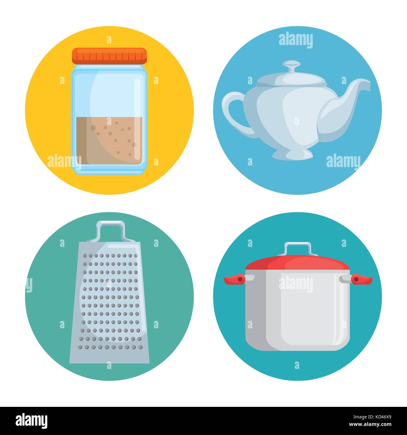 set of kitchen utensils vector illustration graphic design Stock Vector