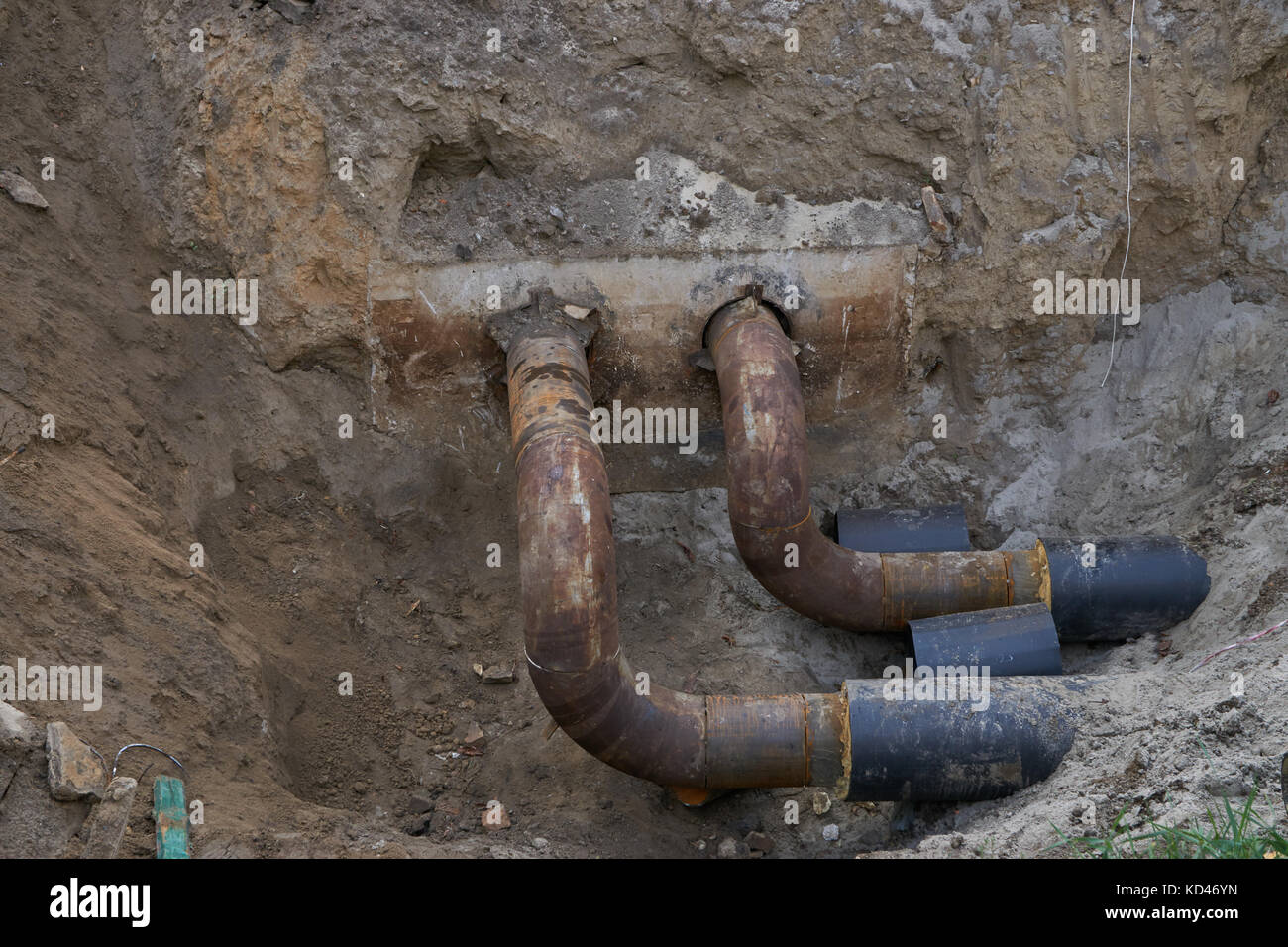 big water steel metal pvc pipes with isolation in ground pit trench