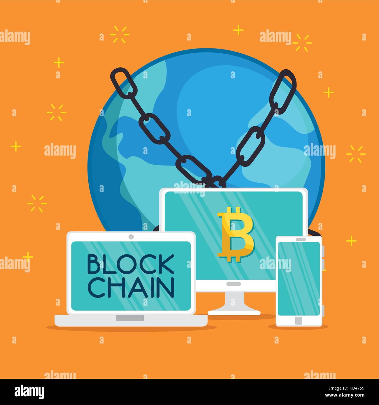 block chain tecnology concept vector illustration graphic design Stock ...