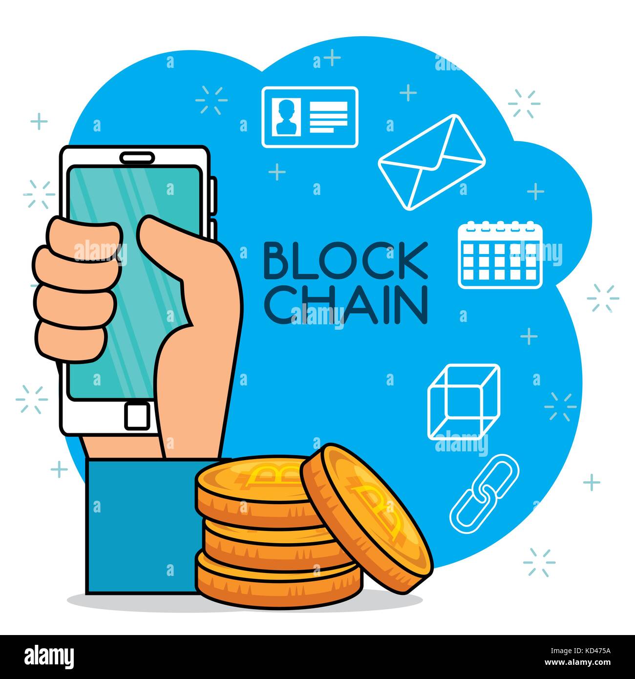 block chain tecnology concept vector illustration graphic design Stock ...