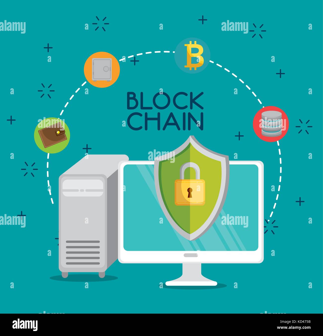 block chain tecnology concept vector illustration graphic design Stock ...