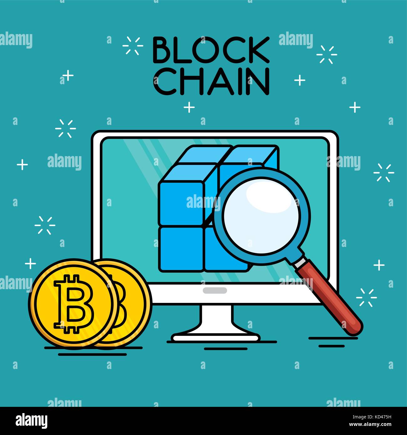block chain tecnology concept vector illustration graphic design Stock ...