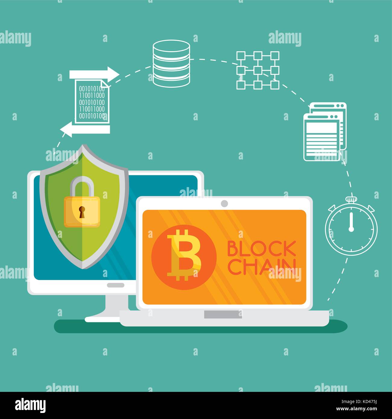 block chain tecnology concept vector illustration graphic design Stock ...